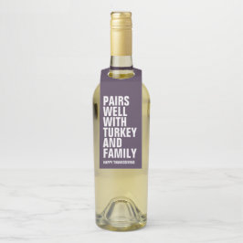 感謝祭おもしろいワイン ボトルネックタグ