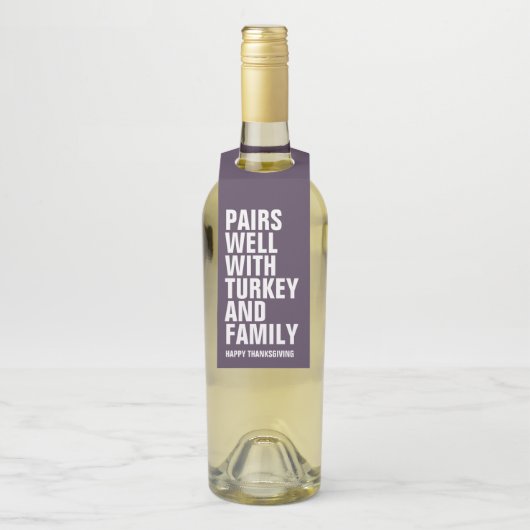 感謝祭おもしろいワイン ボトルネックタグ (ボトル)