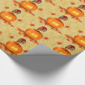 感謝祭おもしろい七面鳥かぼちゃの包装紙 ラッピングペーパー (角)