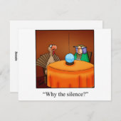 感謝祭おもしろい七面鳥の占い漫画のギフト！ シーズンカード (正面/裏面)