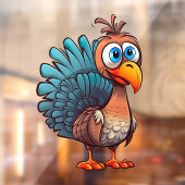 感謝祭おもしろい七面鳥の窓にしがみつく ウィンドウサイン (シート2)