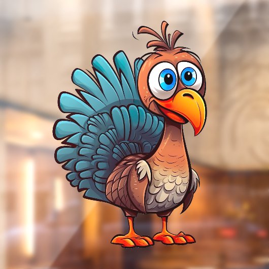 感謝祭おもしろい七面鳥の窓にしがみつく ウィンドウサイン (シート2)