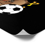 感謝祭おもしろい七面鳥サッカーのギフト ポスター (角)