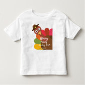 感謝祭おもしろい七面鳥トートマッチングファミリー トドラーTシャツ (正面)