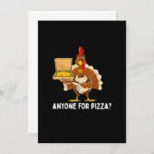 感謝祭おもしろい七面鳥ピザメンキッズボーイズギフト 招待状 (正面/裏面)