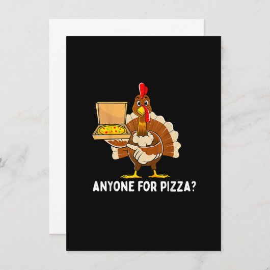 感謝祭おもしろい七面鳥ピザメンキッズボーイズギフト 招待状 (正面/裏面)