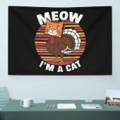 感謝祭おもしろい七面鳥フェイクキャットレトロ 横断幕 (トレードショー)