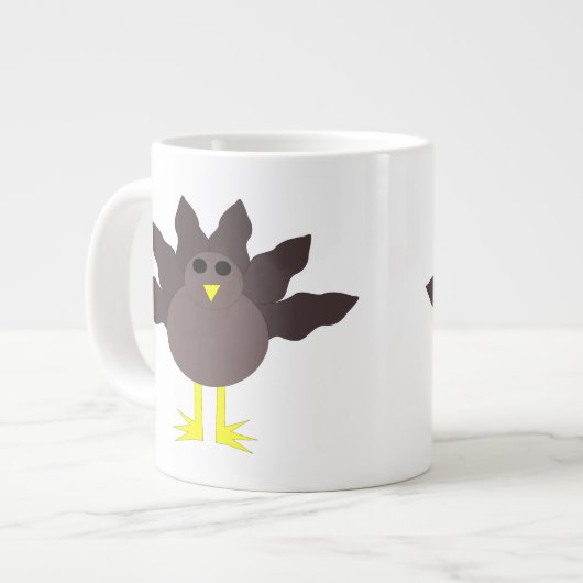 感謝祭おもしろい七面鳥マグ ジャンボコーヒーマグカップ (正面左)