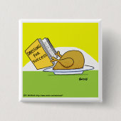 感謝祭おもしろい七面鳥マンガホリデーボタン 缶バッジ (正面)