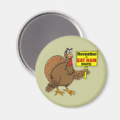 感謝祭おもしろい七面鳥 マグネット (正面/裏面)