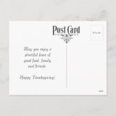 感謝祭おもしろい家族ディナー シーズンポストカード (裏面)
