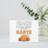 感謝祭おもしろい引用文ターキーデイプンキッチン ポストカード (スタンド正面)