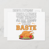 感謝祭おもしろい引用文ターキーデイプンキッチン ポストカード (正面/裏面)