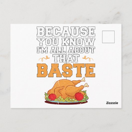 感謝祭おもしろい引用文ターキーデイプンキッチン ポストカード (裏面)