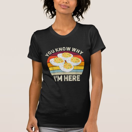 感謝祭おもしろい悪魔の卵あなたが知っている理由H Tシャツ (正面)