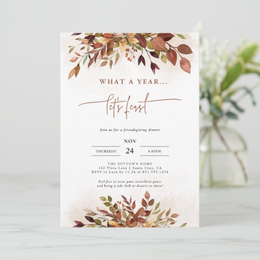 感謝祭おもしろい招待状フレンドサイジングディナー 招待状 (スタンド正面)