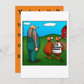 感謝祭おもしろい招待状「美味しい」 招待状 (正面/裏面)