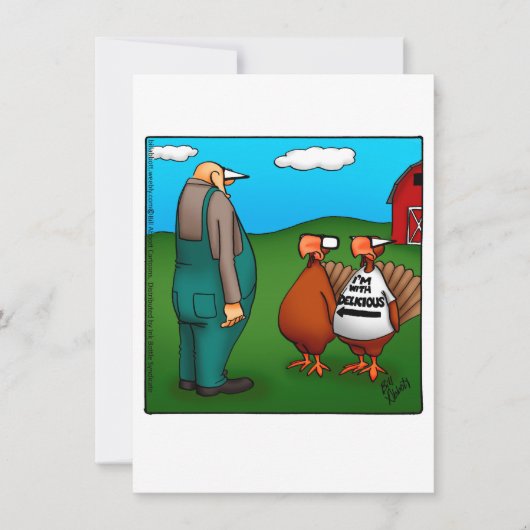 感謝祭おもしろい招待状「美味しい」 招待状 (正面)