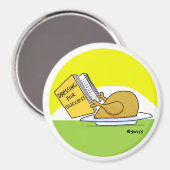 感謝祭おもしろい漫画トルコとドレッシング マグネット (正面/裏面)