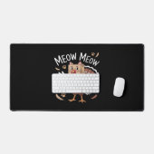 感謝祭おもしろい猫フェイク猫ニャー感謝祭 デスクマット (キーボード&マウス)