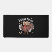 感謝祭おもしろい猫フェイク猫ニャー感謝祭 デスクマット (正面)
