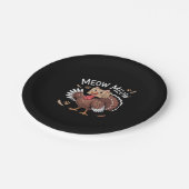 感謝祭おもしろい猫フェイク猫ニャー感謝祭 ペーパープレート (アングル)