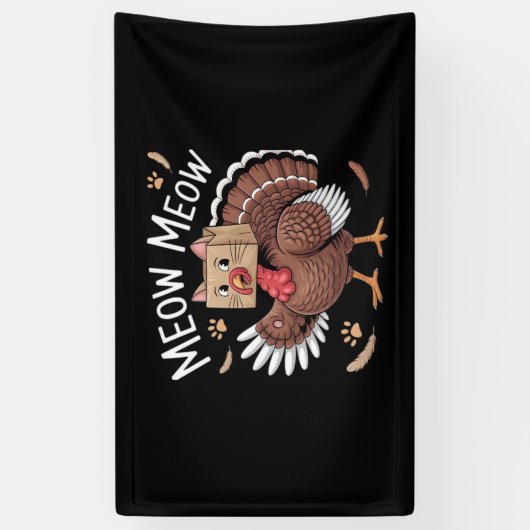 感謝祭おもしろい猫フェイク猫ニャー感謝祭 横断幕 (縦)