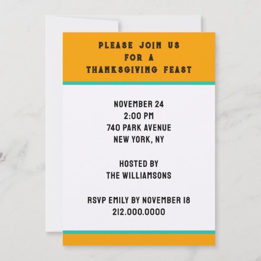 感謝祭おもしろい祭招待状 招待状 (裏面)