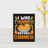 感謝祭おもしろい私は夕食の前に薄かった カード (黄色い花)