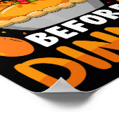 感謝祭おもしろい私は夕食の前に薄かった ポスター (角)