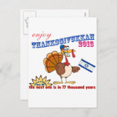 感謝祭およびハヌカー。  Thanksgivukkah シーズンポストカード (正面/裏面)