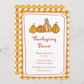 感謝祭お洒落ディナー招待状 招待状 (正面/裏面)