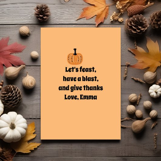 感謝祭お洒落ディナー 招待状