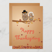 感謝祭お洒落フクロウ シーズンカード (正面/裏面)