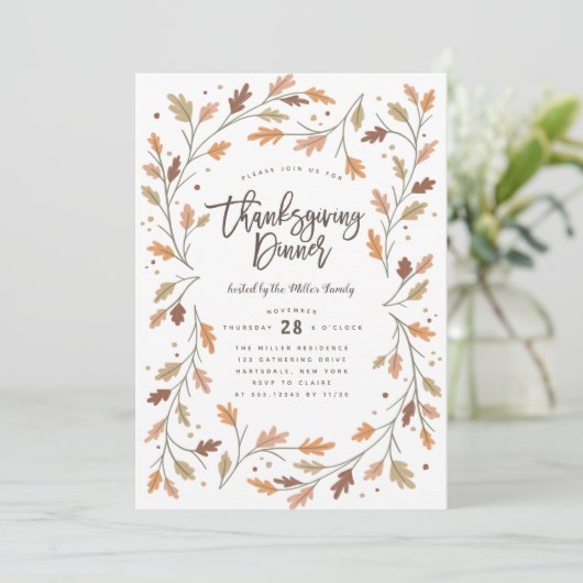 感謝祭お洒落モダンディナーパーティー 招待状 (スタンド正面)