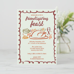 感謝祭お洒落友達ディナーカスタム 招待状