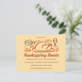 感謝祭お洒落友達ディナーパーティー ポストカード (スタンド正面)