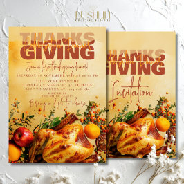 感謝祭お祝いディナーオータムハーベスト 招待状
