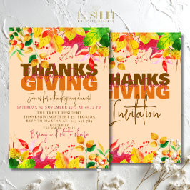 感謝祭お祝いディナーオータムハーベスト 招待状