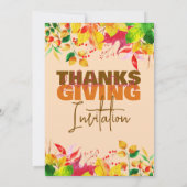 感謝祭お祝いディナーオータムハーベスト 招待状 (裏面)