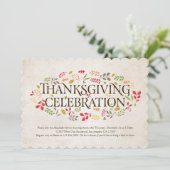 感謝祭お祝いリーフ招待状 招待状 (スタンド正面)