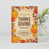 感謝祭お祝い招待状 招待状 (スタンド正面)