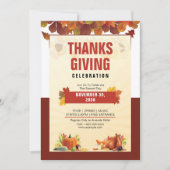 感謝祭お祝い招待状 招待状 (正面)