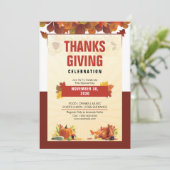 感謝祭お祝い招待状 招待状 (スタンド正面)