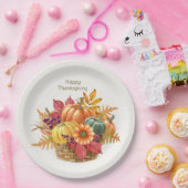 感謝祭かぼちゃかご紙プレート ペーパープレート (パーティー)