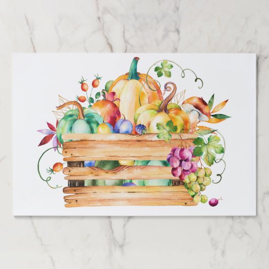 感謝祭かぼちゃとフルーツランチョンマット ペーパーパッド (正面)