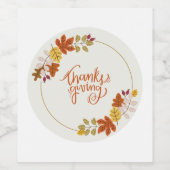 感謝祭かぼちゃと秋 ワインラベル (シングルラベル)