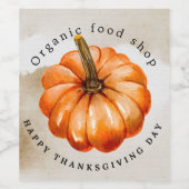 感謝祭かぼちゃと秋 ワインラベル (シングルラベル)