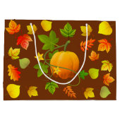 感謝祭かぼちゃと紅葉オンブラウン ラージペーパーバッグ (裏面)