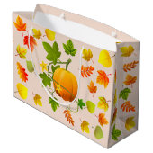感謝祭かぼちゃと紅葉オンベージュ ラージペーパーバッグ (裏面アングル)